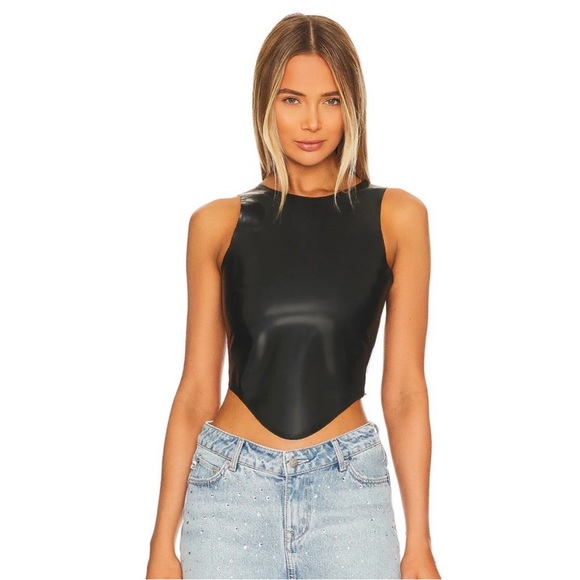 Miaou Tops - NEW Miaou Jinx Latex Sleeveless Tank Top Black Size Medium NWT